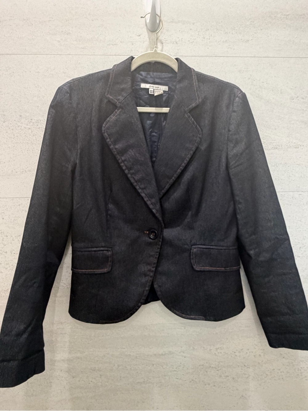Zara Dark Navy Single-Button Blazer